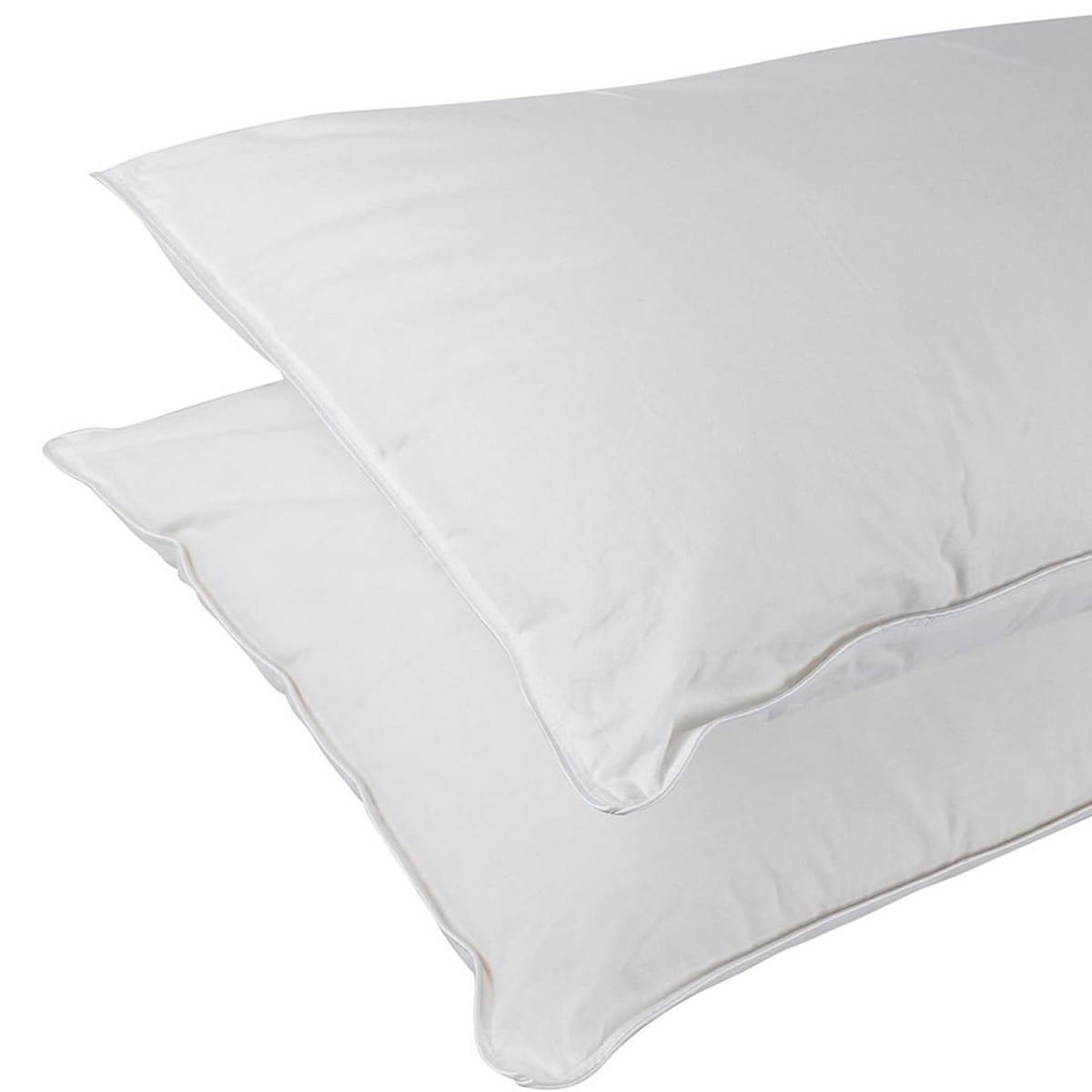 KOPFKISSEN Seide 2er-Set, 48/74 cm - Weiß, Textil (48/74cm) - Homescapes