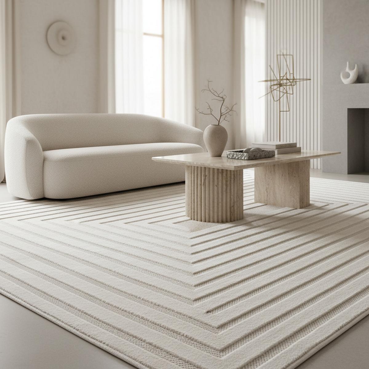 TEPPICH Outdoor ORTLER in Creme, mit 3D-Design, Florhöhe 4 mm, 240 x 340 cm - Beige, Textil (240/340cm) - KADIMA DESIGN
