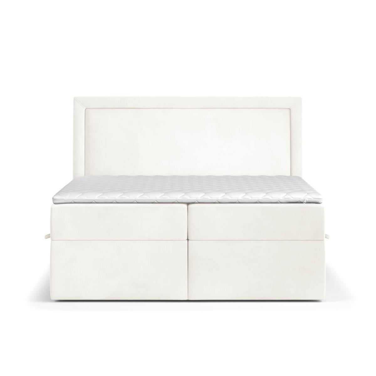 BOXBETT Jodan 120/200 cm Creme im Magic Velvet Stoff - Creme/Schwarz, Holz/Holzwerkstoff (120/200cm) - AltaBeds