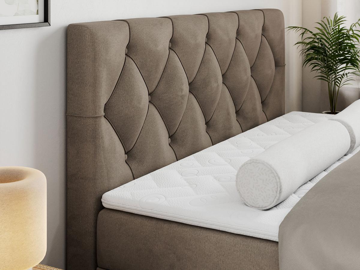 BOXBETT ALDA 180/200 Braun Velvet - H4 - Braun, Holz/Textil (180/200cm) - MKS