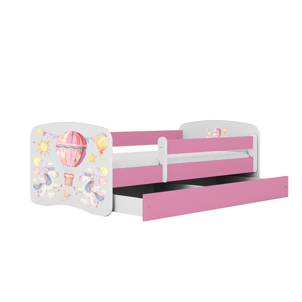 KINDERBETT Ballon mit Schublade 140/70 80/61/144 - Rosa, Holzwerkstoff (70/140cm) - RAUMHIRSCH FURNITURE