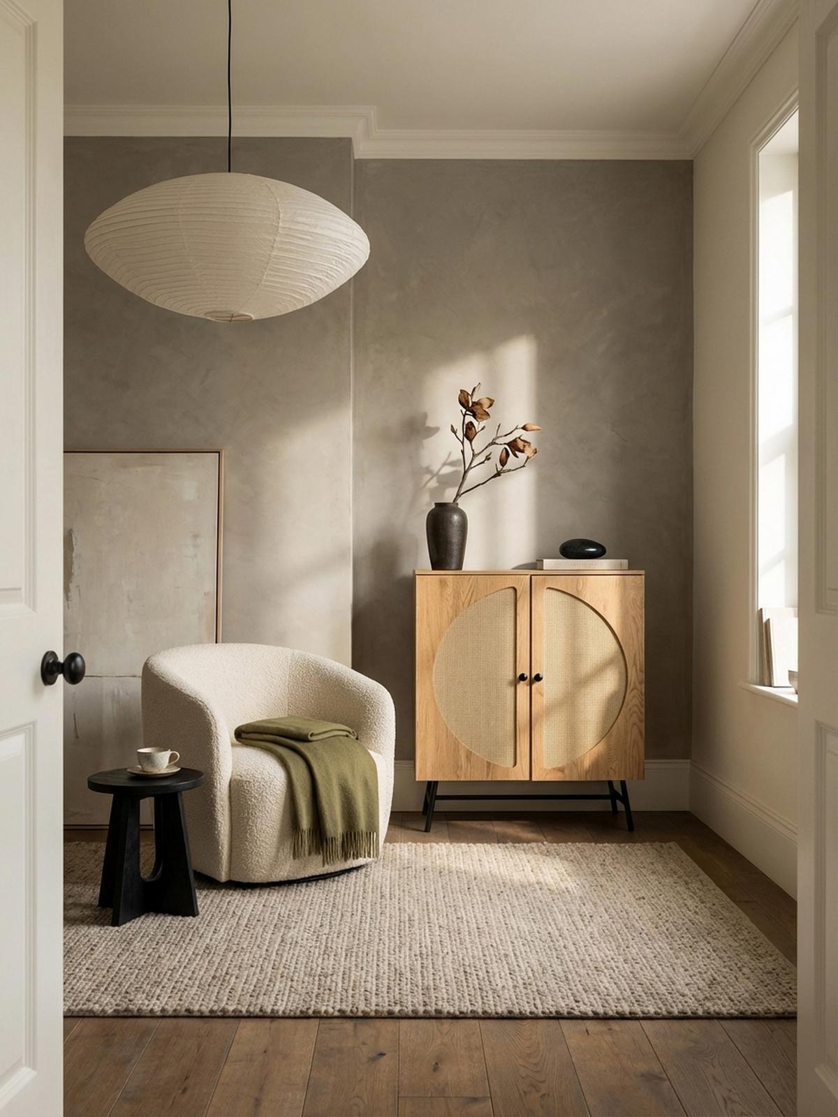 SIDEBOARD – Eiche-Dekor/Rattan, 80x103x39 cm, 2 Türen, hoch - Schwarz/Braun, Holzwerkstoff/Metall (80/103/39cm) - KADIMA DESIGN