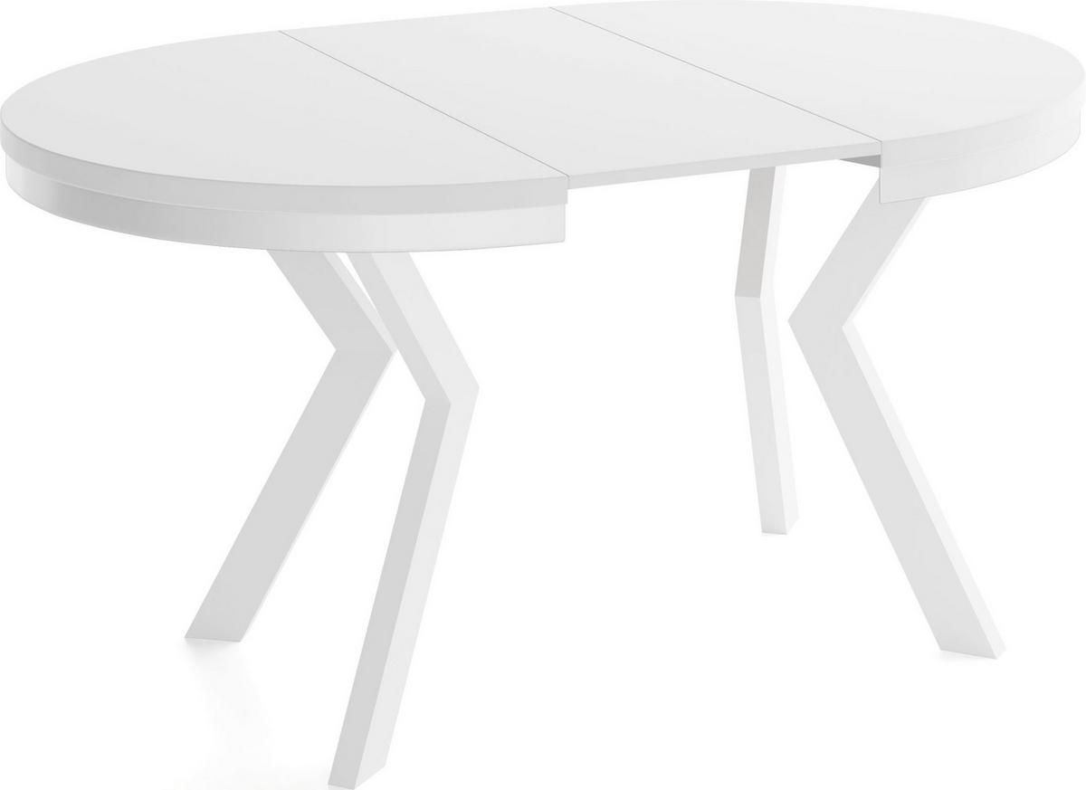 ESSTISCH Savio Weiß Neo rund ausziehbar verlängerbar, Weiß 80-130/80/77 cm - Weiß, Holz/Holzwerkstoff (80/130/77cm) - WFL GROUP