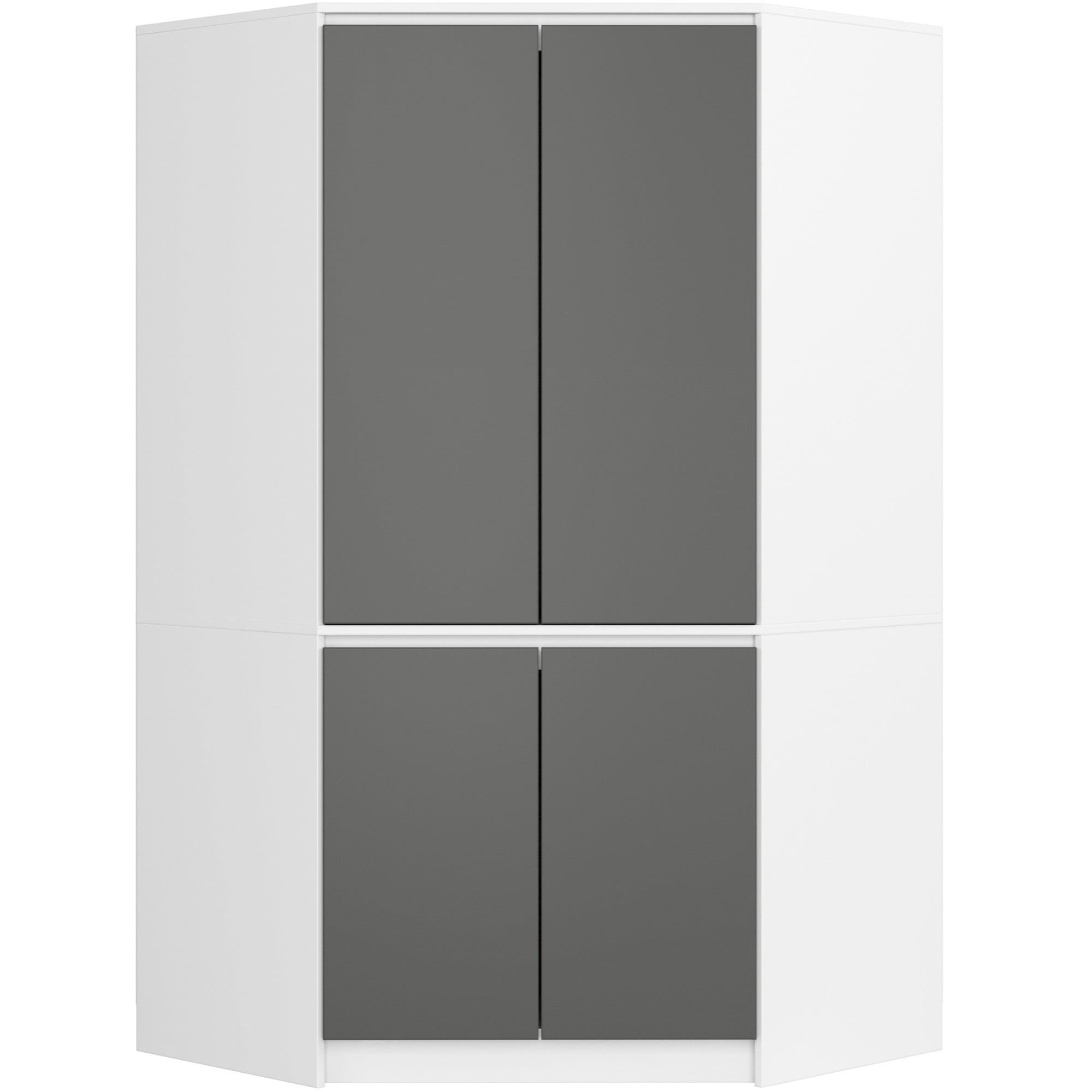 KLEIDERSCHRANK Weiß, Grau 180/100/50 - Weiß/Grau, Holzwerkstoff (100/180/50cm) - RAUMHIRSCH FURNITURE