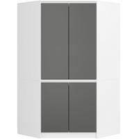 KLEIDERSCHRANK Weiß, Grau 180/100/50 - Weiß/Grau, Holzwerkstoff (100/180/50cm) - RAUMHIRSCH FURNITURE