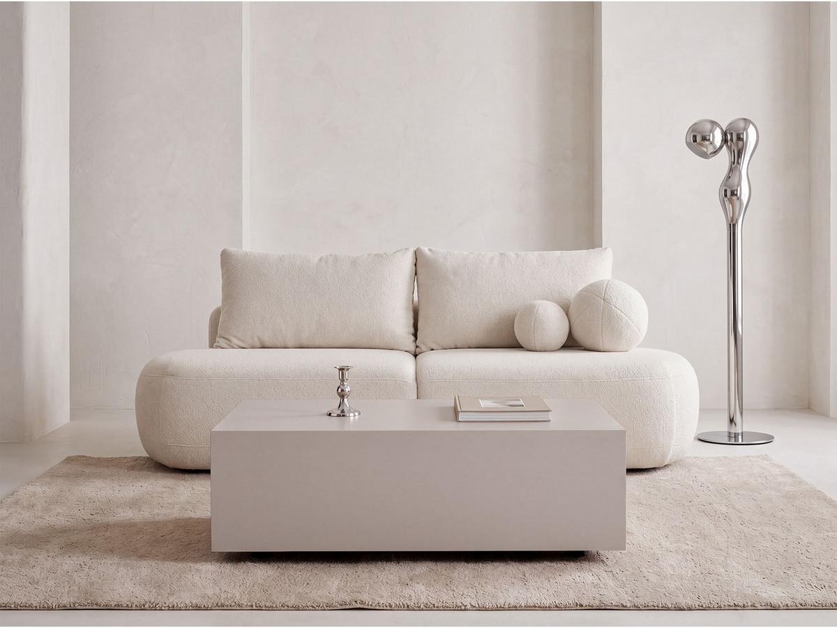 COUCHTISCH Noma Rechteckig in Kaschmir, Blockform mit versteckten Rollen 90/55/28 cm - Kaschmir/Beige, Holzwerkstoff (55/90/28cm) - WFL GROUP