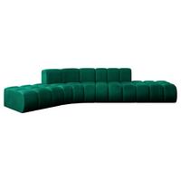 ECKSOFA modulares Sofa Solven-L1 - 380x174x70 cm Grün - Dunkelgrün, Holzwerkstoff/Textil (380/174cm) - ALTDECOR