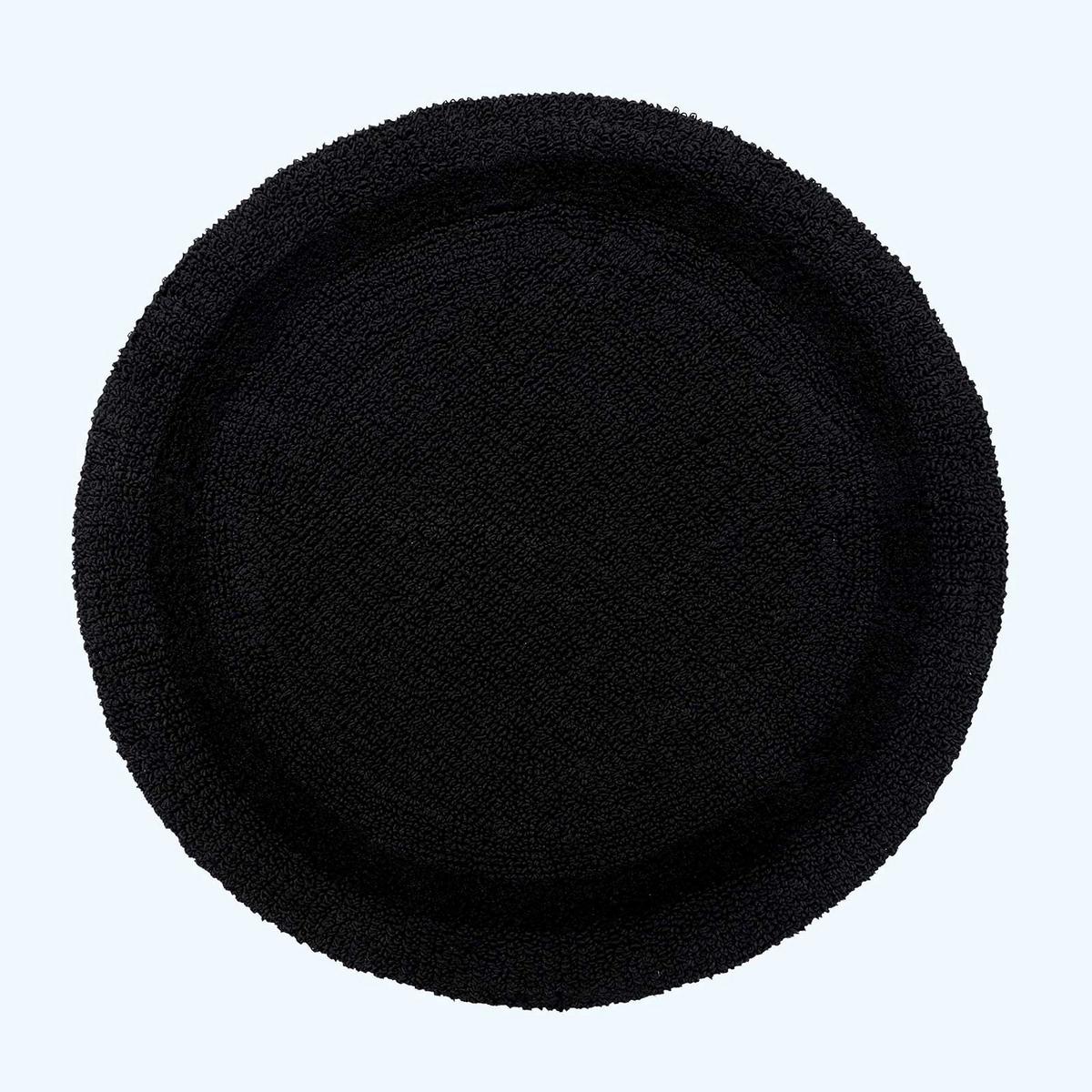 BADEMATTE 80 cm rund, 100% Baumwolle, wendbar - Schwarz, Textil (80/80cm) - Homescapes