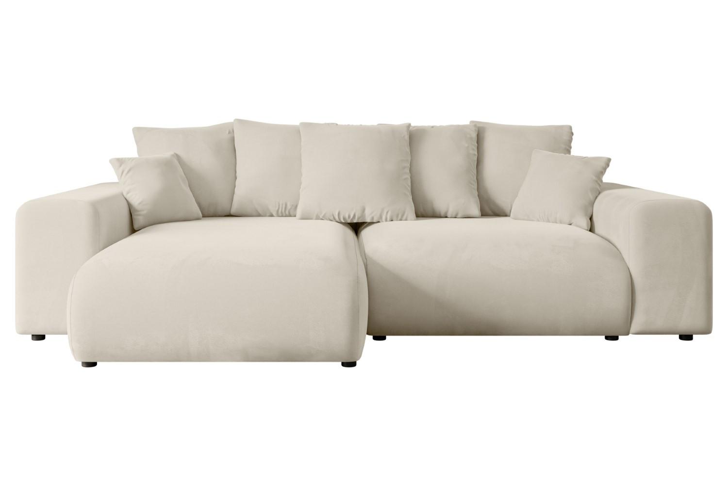 ECKSOFA Ottomane links ESKAR-L 266x176x72 Cappuccino Velours - Schwarz/Cappuccino, Holzwerkstoff/Kunststoff (266/176cm) - ALTDECOR
