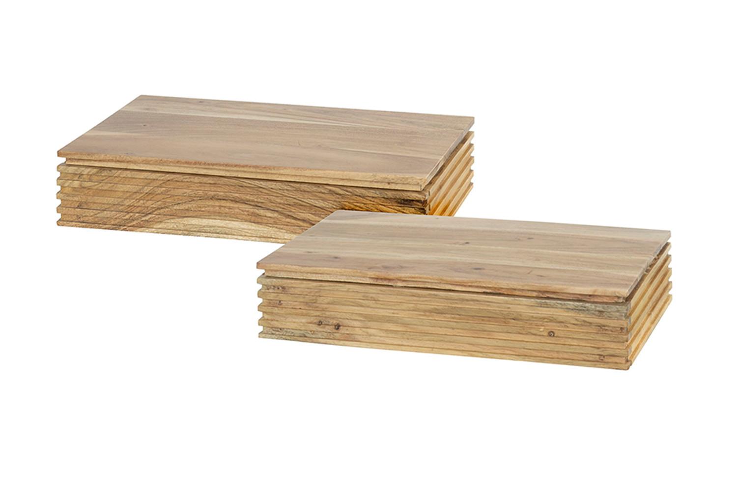 NACHTTISCH FIRU 2ER SET Holz Akazie - Zwetschgeholzfarben, Holz (40/8/25cm) - KAWOLA