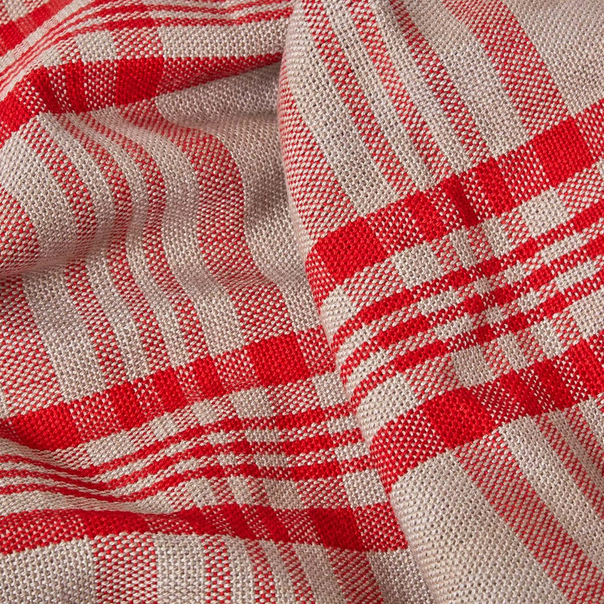ÜBERWURF 255/360 cm, Schottenkaro, 100% Baumwolle - Dunkelrot, Textil (255/360cm) - Homescapes