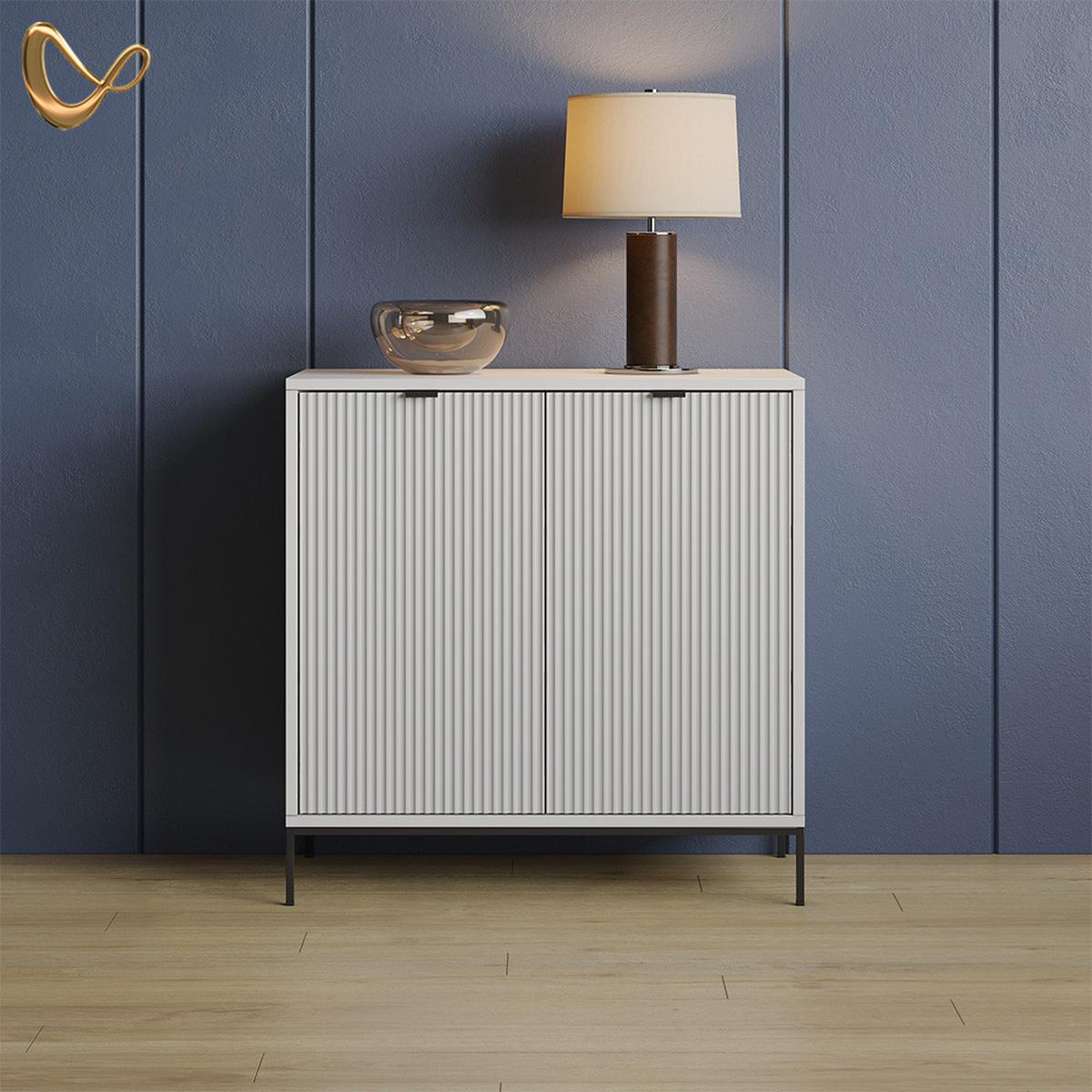 KOMMODE Aterno Weiß mit 2 Türen - Weiß, Holzwerkstoff (42/81.2/80cm) - Livinity®