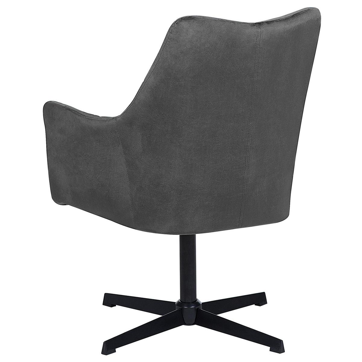 SESSEL Samtstoff Grau Vaksala - Grau, Textil/Metall (61/95/73cm) - Beliani