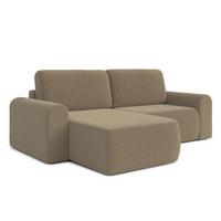 ECKSOFA L Form Otterton Braun 250/180/95 cm Links mit Schlaffunktion - Schwarz/Braun, Kunststoff/Textil (180/250cm) - AX Living