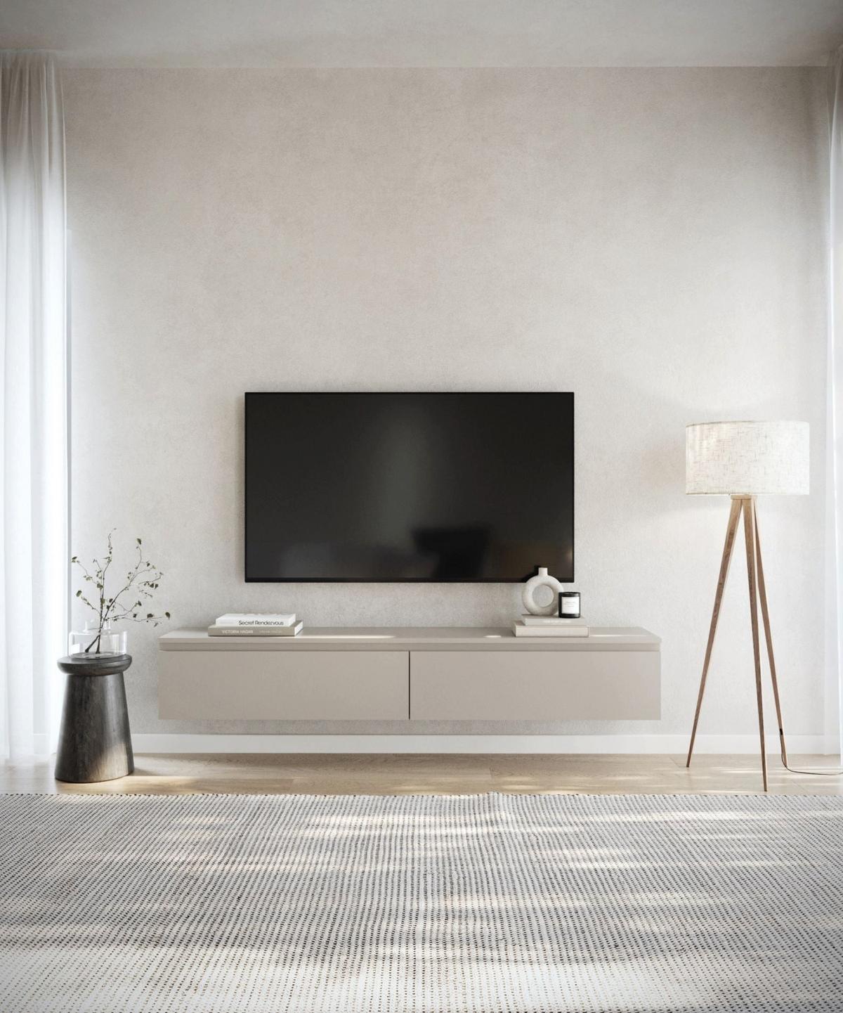 TV-LOWBOARD Bemmi Greige 175 cm - Kaschmir, Holzwerkstoff (175/28.3/31.7cm) - Selsey