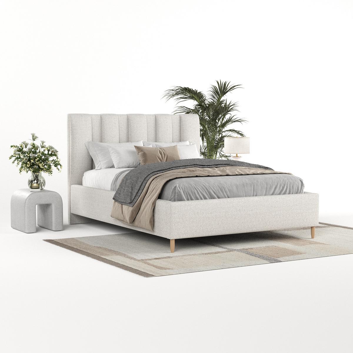 POLSTERBETT Loom 120/200 cm Hellbeige im Riva Stoff - Beige/Naturfarben, Holz/Holzwerkstoff (120/200cm) - AltaBeds