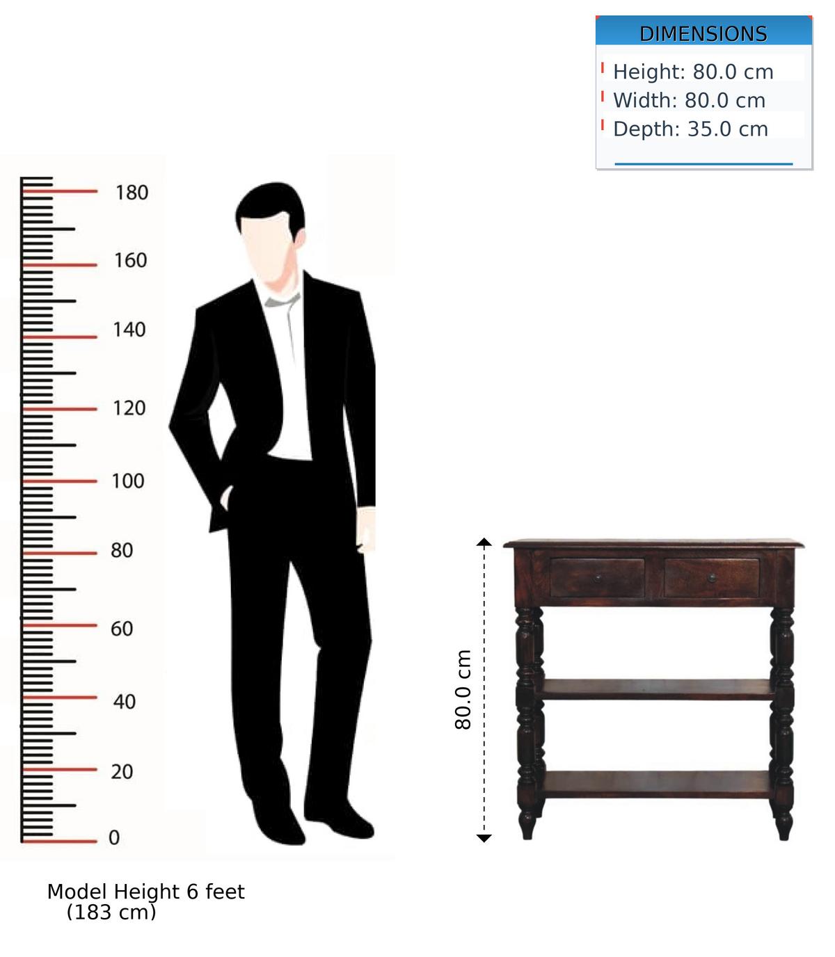 BEISTELLTISCH Rich-Cherry-Finish, 2 Schubladen, 2 große offene Regale, Dunkelbraun - Dunkelbraun, Holz (80/35/80cm) - Artisan Furniture