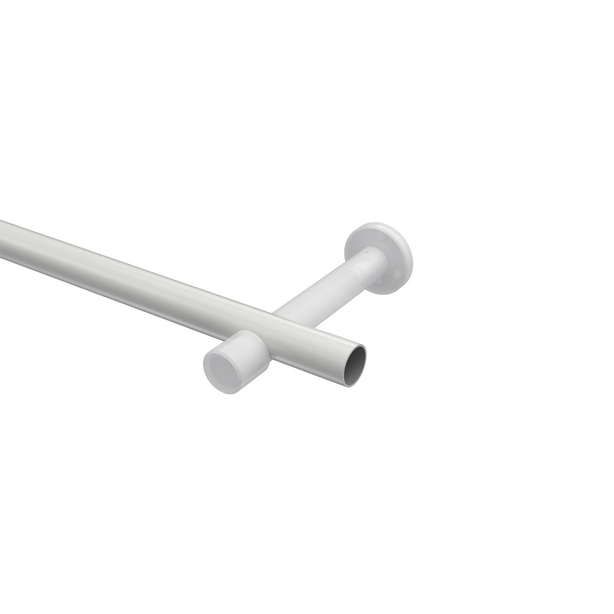 GARDINENSTANGE Prestige Santo 520 cm (geteilt in 4 x 130 cm), 1-läufig (ohne Ringe), 20 mm Ø Weiß - Weiß, Metall (520cm) - INTERDECO