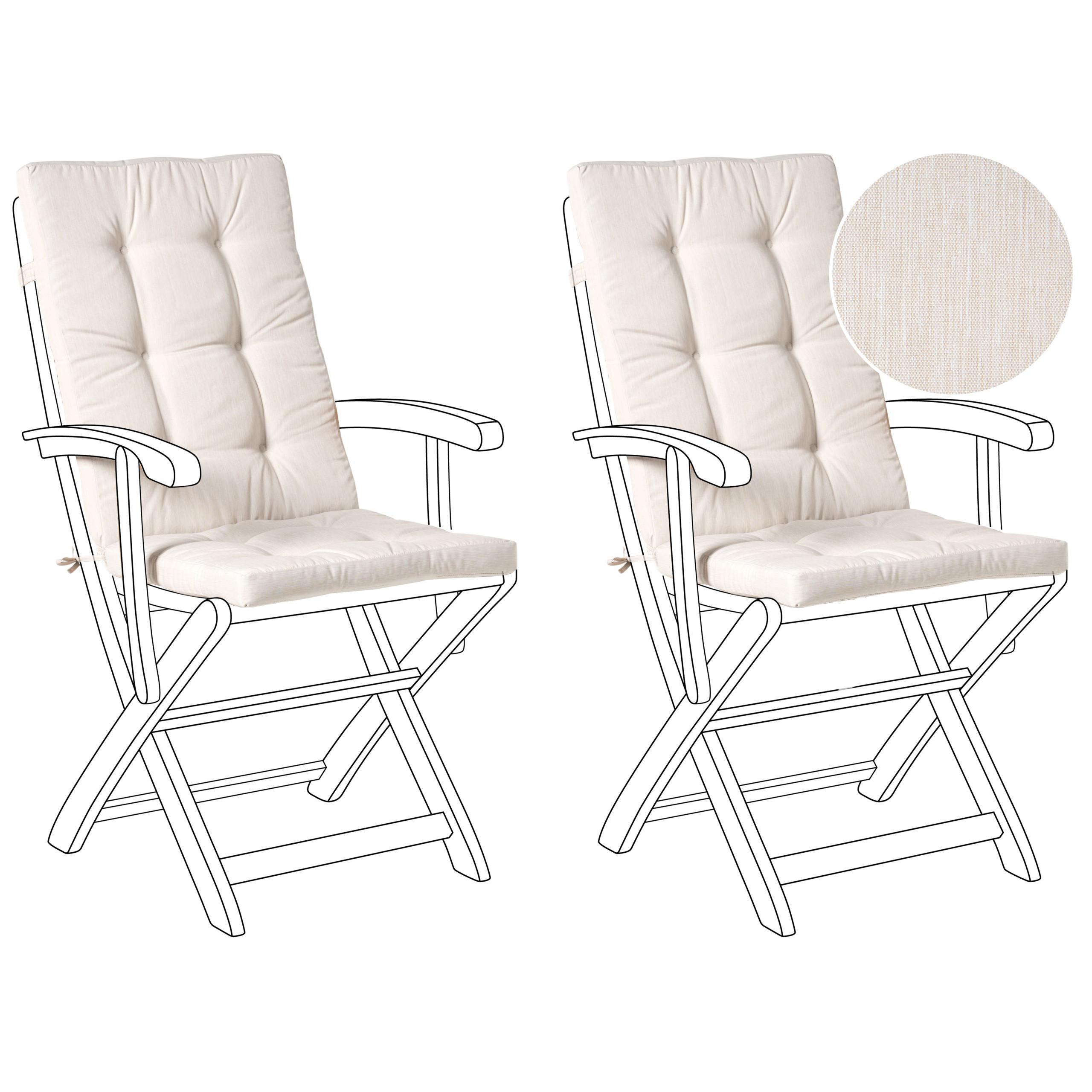 SITZAUFLAGEN 2er-Set Hellbeige 42/95 cm Maui Premium - Beige, Textil (95/5/42cm) - Beliani