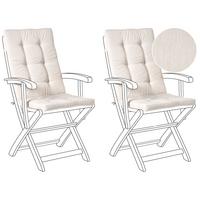 SITZAUFLAGEN 2er-Set Hellbeige 42/95 cm Maui Premium - Beige, Textil (95/5/42cm) - Beliani