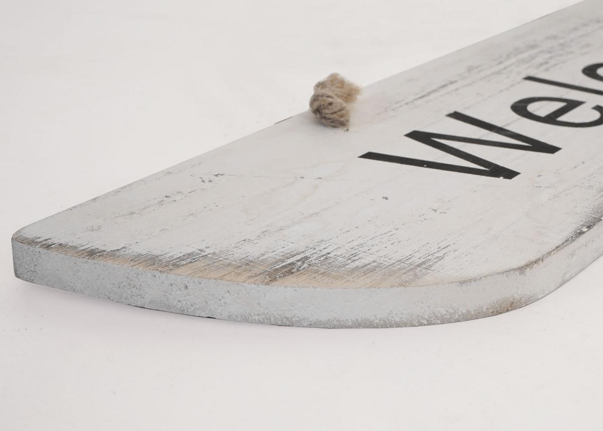 WANDSCHILD WILKOMMEN SHABBY-LOOK Reinweiß - Weiß, Holz (43/10/1cm) - MCW