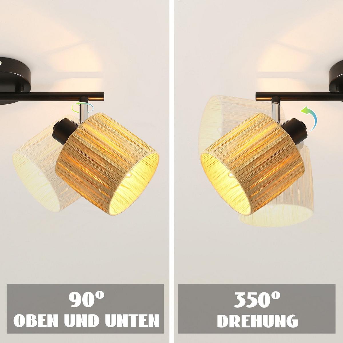 DECKENSTRAHLER Magnano 2-flammig 34.5/17.5/16.5cm - Schwarz, Metall (34.5/17.5/16.5cm) - Nettlife