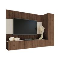WOHNWAND Deromi VI - Braun, Holzwerkstoff (220/150/38cm) - MIRJAN24