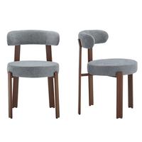 ESSZIMMERSTUHL 2ER-SET aus Stoff, mit ergonomischer Bügellehne - Grau, Textil (51.5/79/57cm) - Urban Meuble