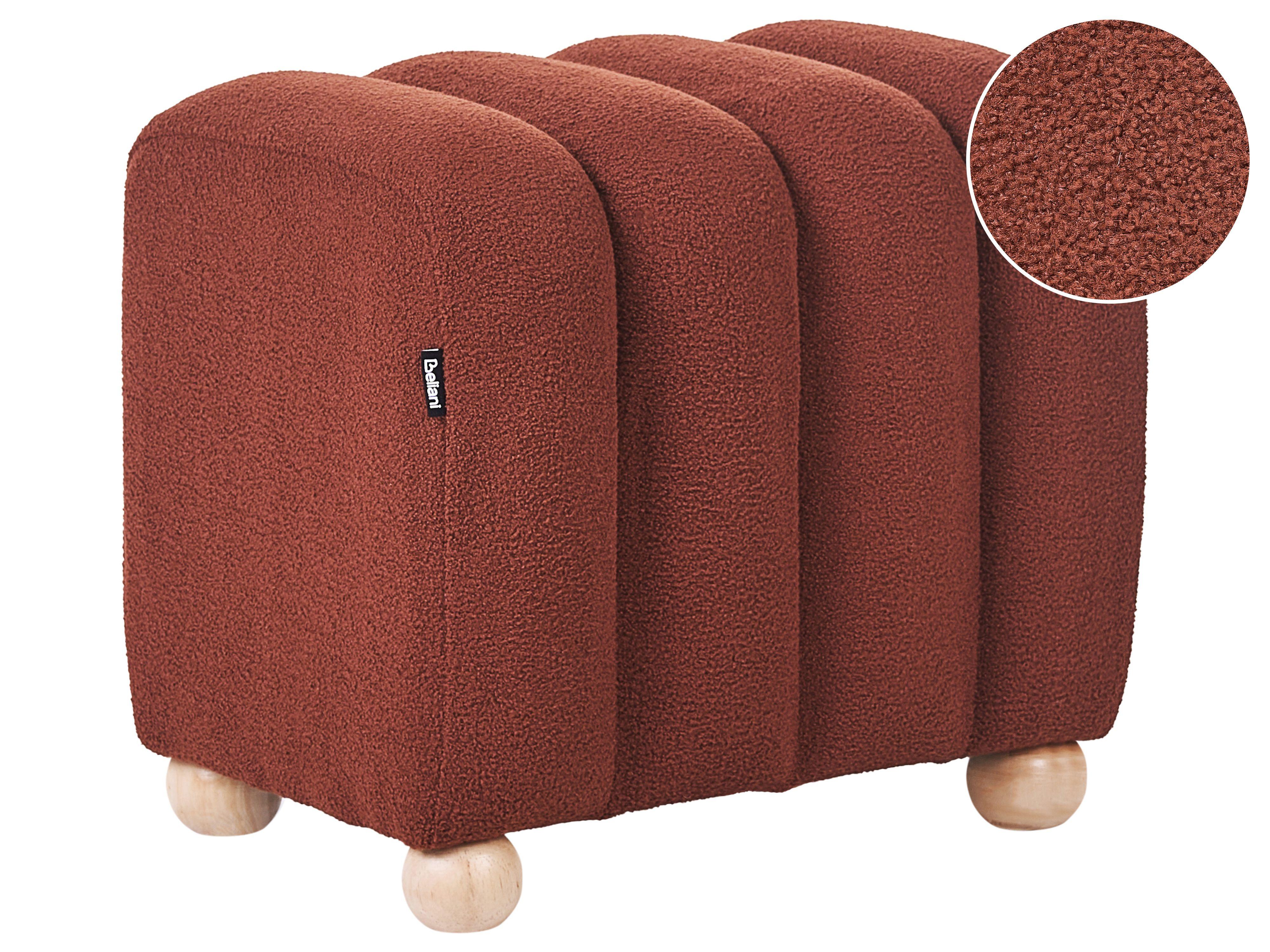 POUF Bouclé Goldbraun Idyllwild - Goldfarben, Textil (49/45/39cm) - Beliani