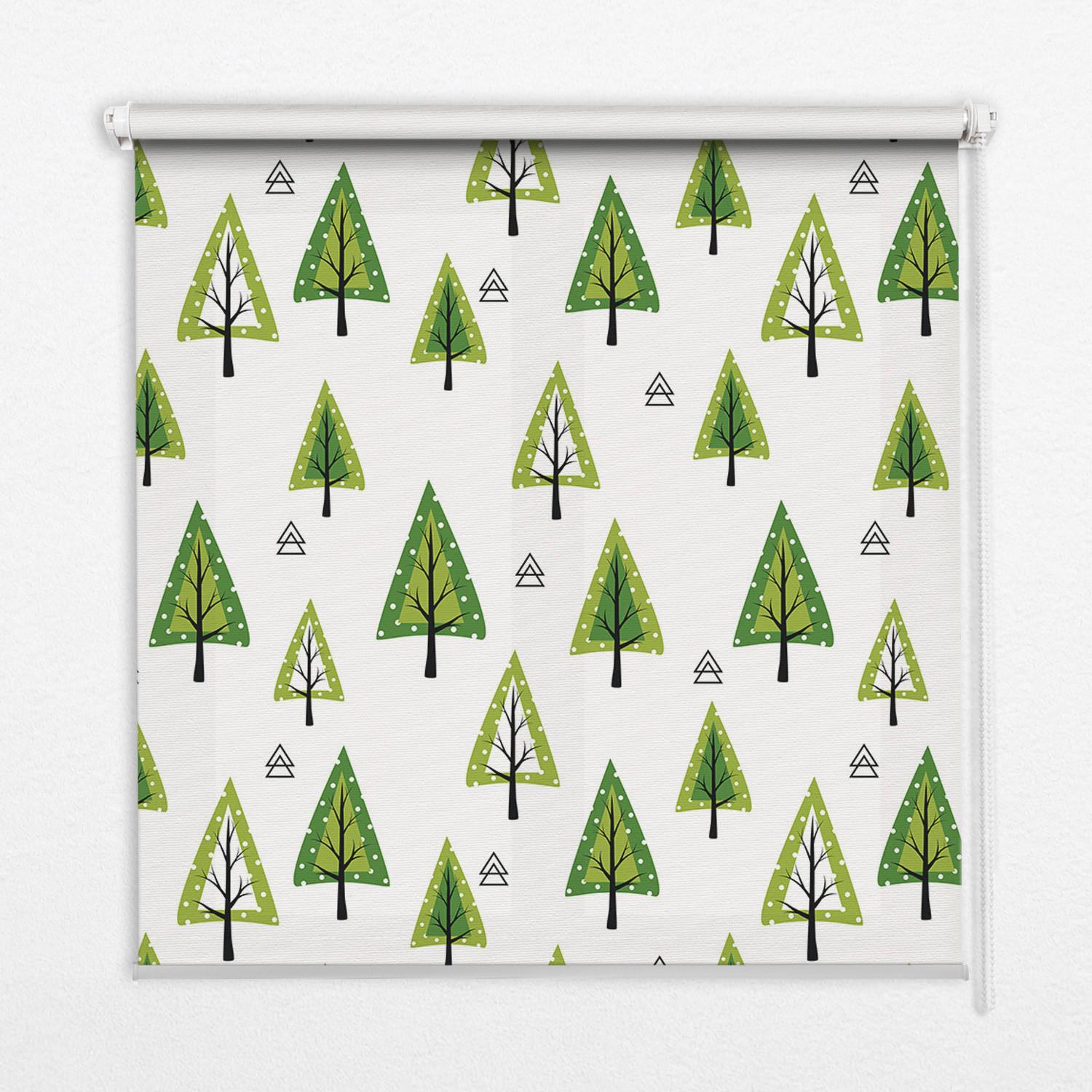 INNENROLLO - Fensterrollo - Rollo - 80x180 cm - Gezeichneter Wald - Grün, Kunststoff (80/180/0.5cm) - TULUP