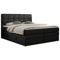 BOXSPRINGBETT LUKA KING 180/200 Schwarz Kunstleder - H3 - Schwarz, Holz/Textil (180/200cm) - MKS