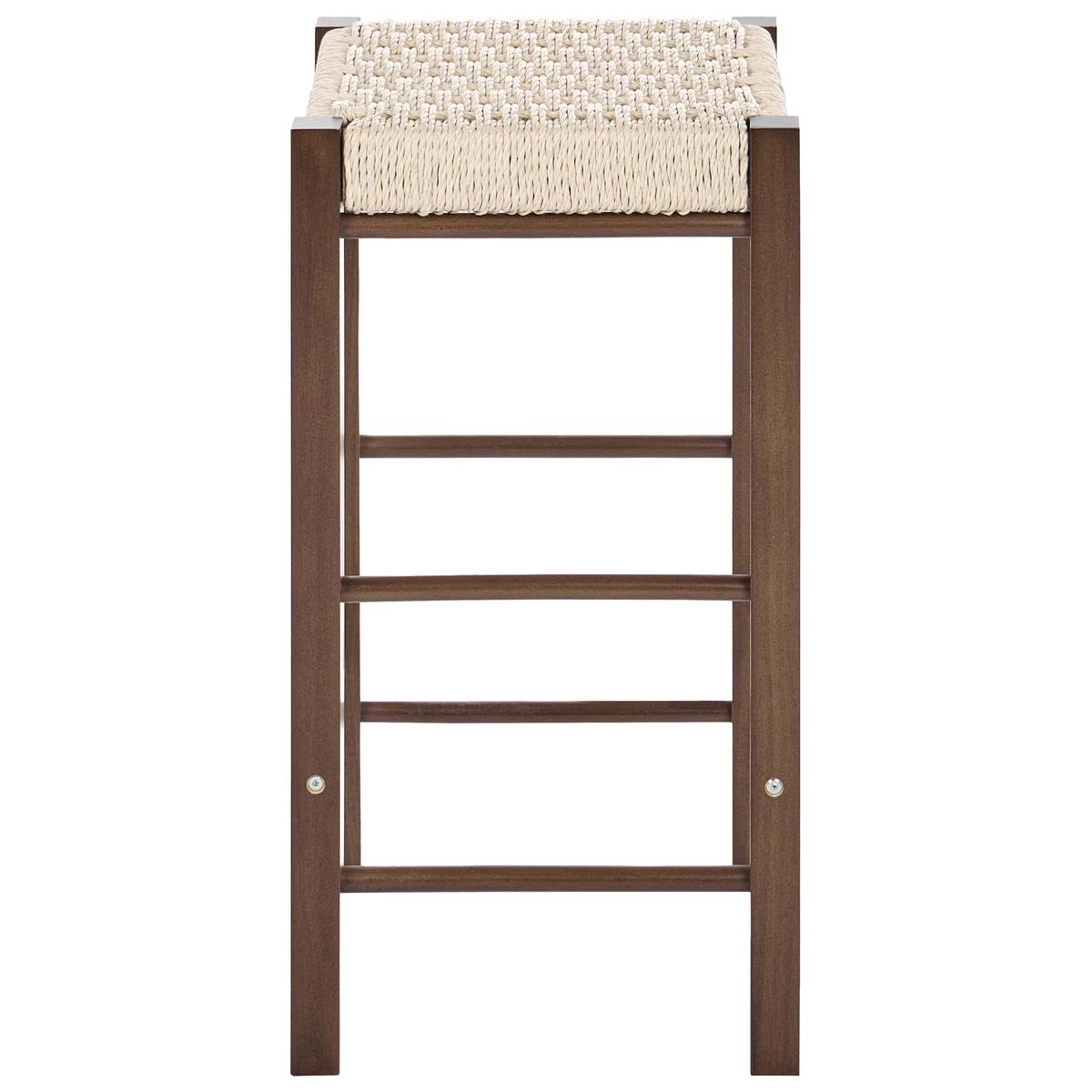BARHOCKERN 2er-Set Braun Embrun - Dunkelbraun/Beige, Holz (35/66/35cm) - Beliani
