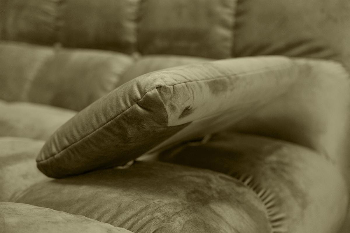 BIG SOFA VIVIEN Grün Velvet - Schwarz/Olivgrün, Kunststoff/Textil (296/85/178cm) - KAWOLA