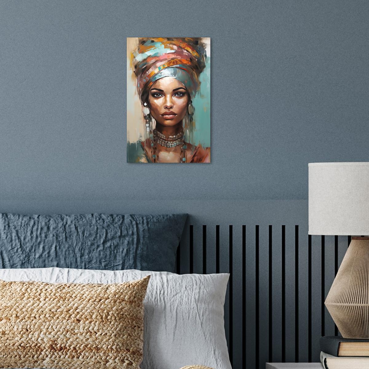 POSTER Frau - Kunst - Schmuck - Porträt Room Decor 20x30 cm - Blaugrau, Papier (20/30/0.1cm) - MuchoWow
