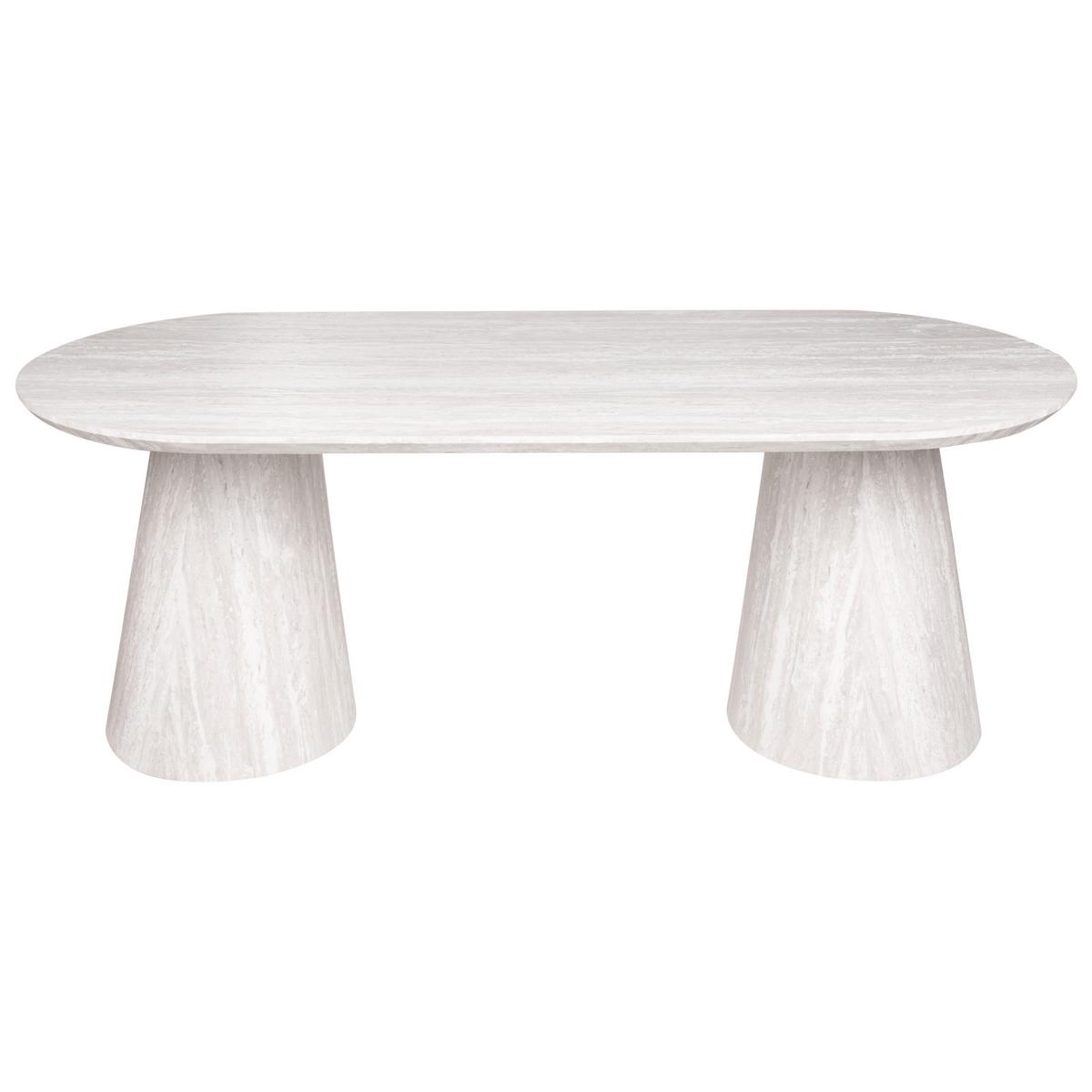 ESSTISCH Travertinoptik 220/95 cm Luman - Beige, Holzwerkstoff (220/95/76cm) - Beliani