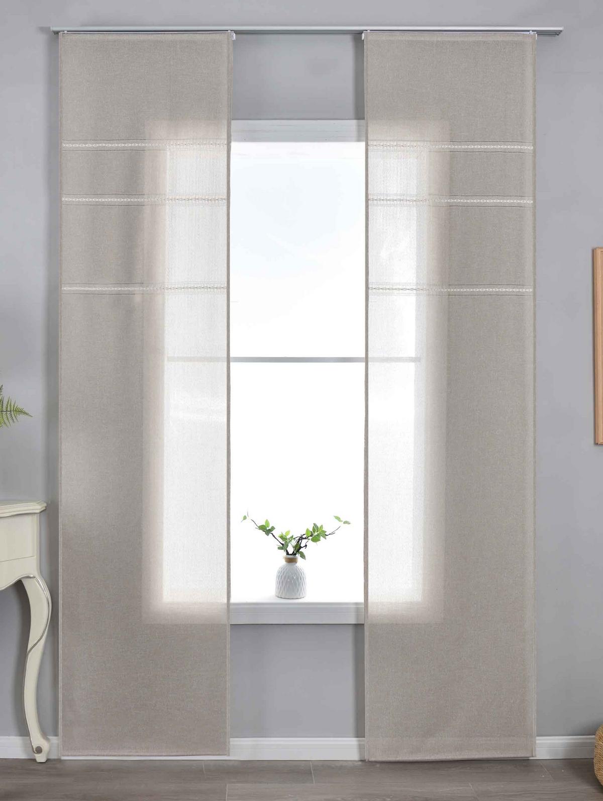 SCHIEBEVORHANG 2ER SET »Leipzig« HxB 245x60 cm Taupe - Taupe, Textil (60/245cm) - Gardinenbox