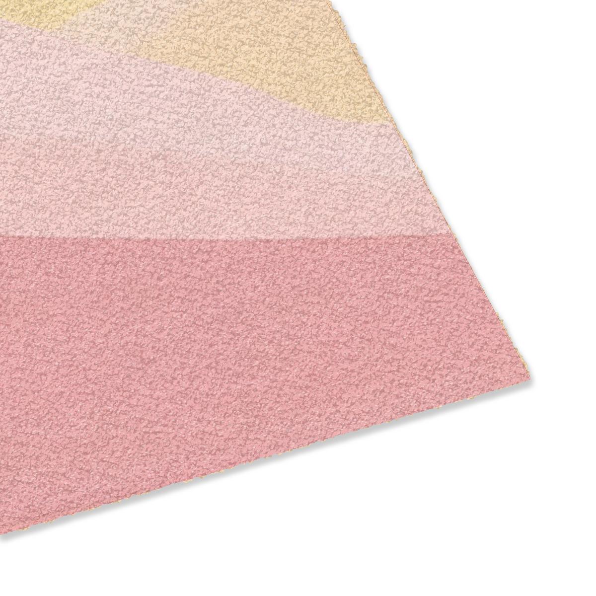 FUSSMATTE Berge - Abstrakt - Sonnenstrahlen - Rosa Sauberlaufmatte 90x60 cm - Rosa, Kunststoff (90/0.4cm) - MuchoWow