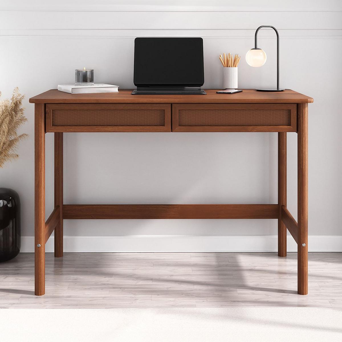 SCHREIBTISCH RODRIGO - Kastanienfarben, Holz (54/110/76cm) - IDIMEX