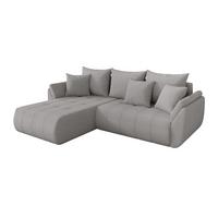 ECKSOFA mit Schlaffunktion Ottomane Links TOKO-L 277x194x86 Hellgrau Bouclé - Silberfarben/Hellgrau, Holzwerkstoff/Kunststoff (277/194cm) - ALTDECOR