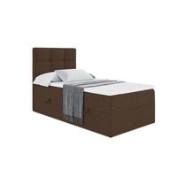 BOXBETT mit Matratze H3 und Lattenrost - MARCE - 90x200 - Links Braun - Braun, Holzwerkstoff (90/200cm) - ALTDECOR