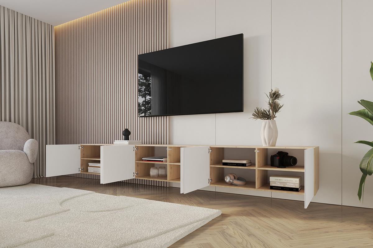 LOWBOARD NOA-2-W 3x100x40x40 cm - Artisan / Weiß - Weiß, Holzwerkstoff (300/40/40cm) - ALTDECOR