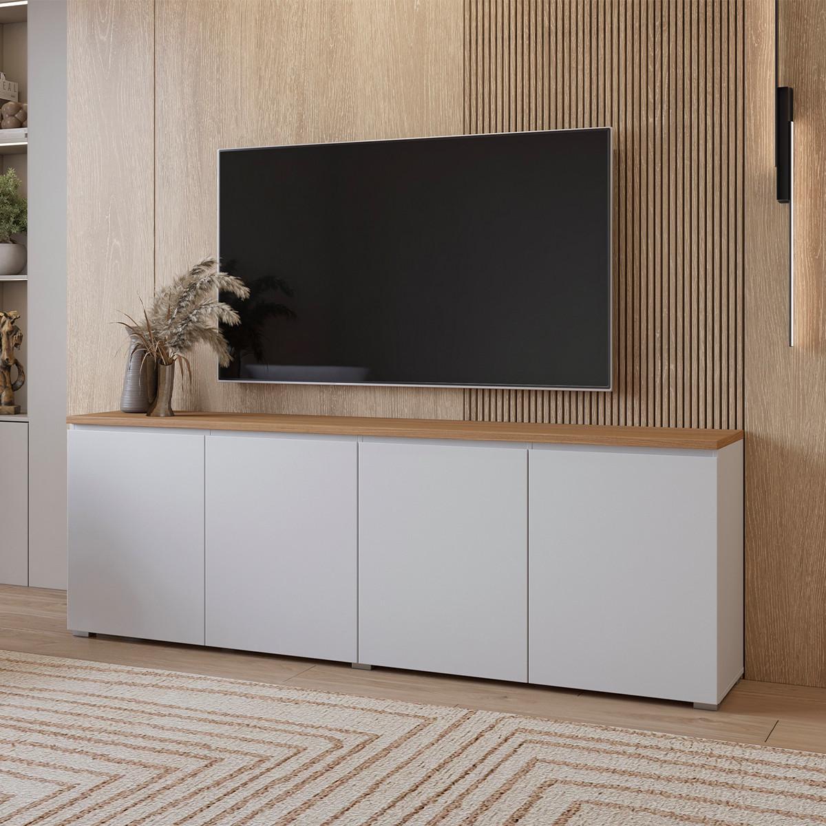 SIDEBOARD Liko Weiß und Holz - Weiß, Holzwerkstoff (200/67.9/34.5cm) - Petits-meubles