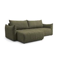 ECKSOFA Ontario Mit Schlaffunktion - Olivgrün, Holzwerkstoff/Textil (154/260cm) - Fun Möbel