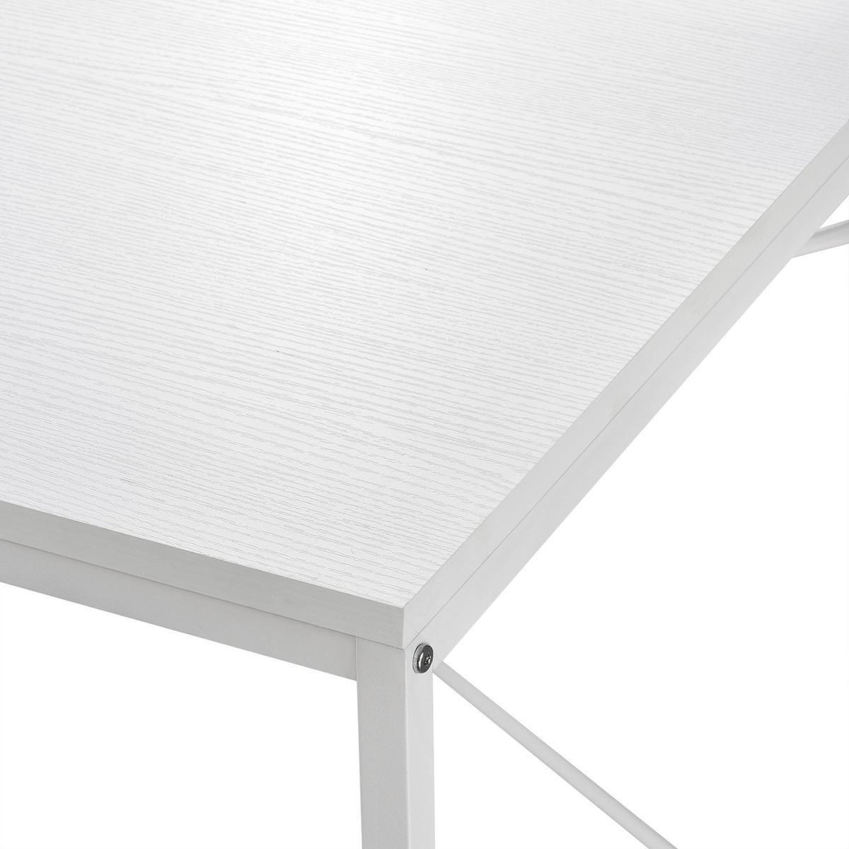 SCHREIBTISCH Stavanger - Weiß, Holzwerkstoff/Metall (60/120/122cm) - [en.casa]
