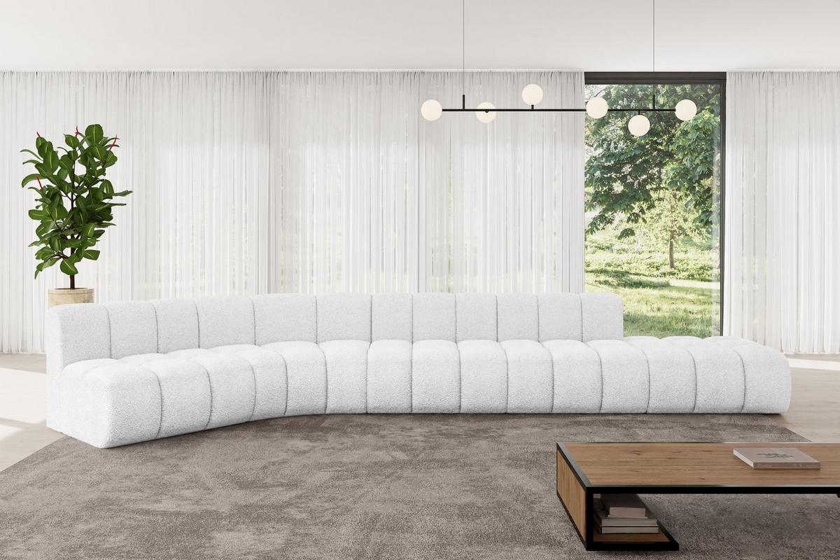 ECKSOFA modulares Sofa Brilo-L2 - 471x174x70 cm Weiß - Weiß, Holzwerkstoff/Textil (471/174cm) - ALTDECOR