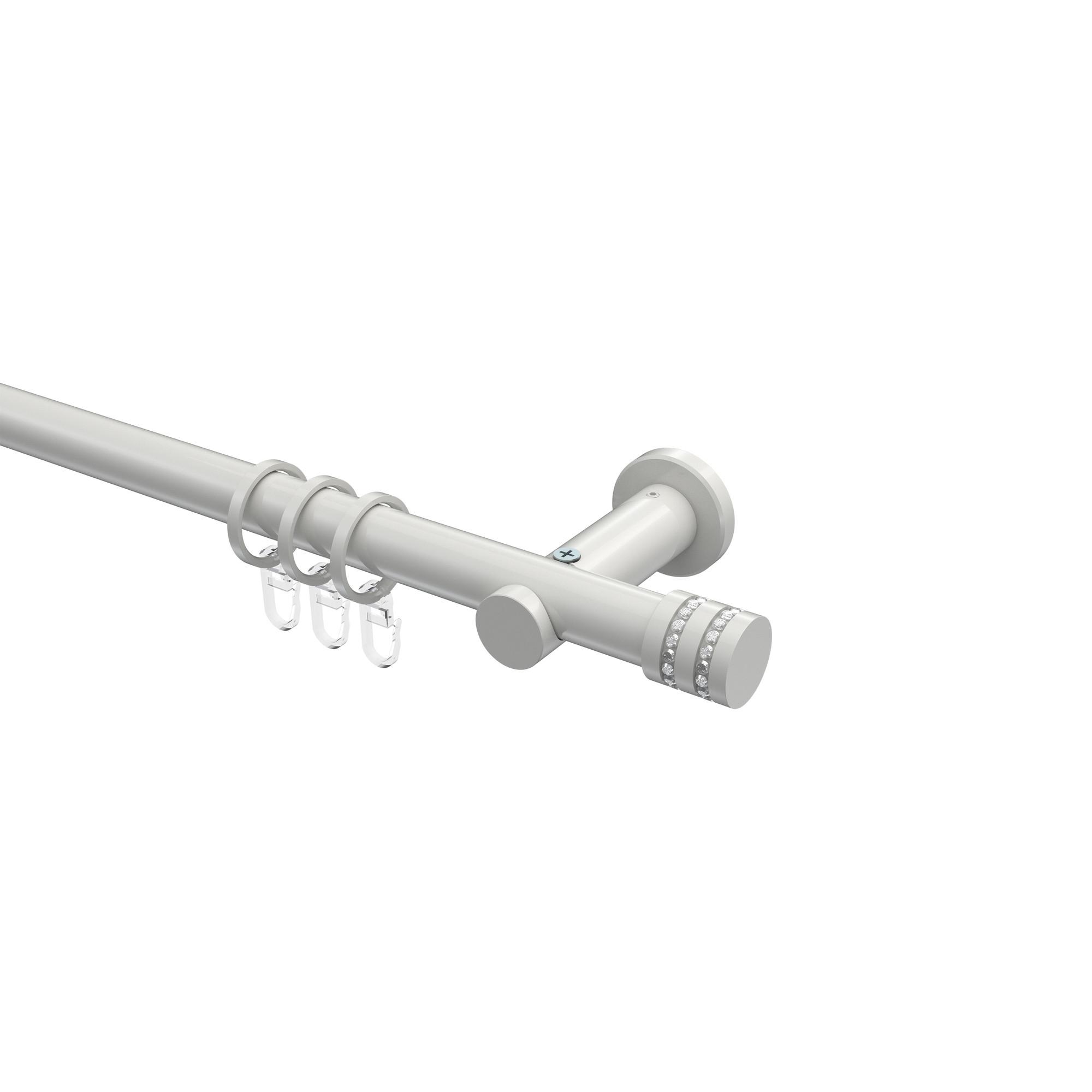 GARDINENSTANGE Platon Estana 480 cm (geteilt in 3 x 160 cm), 1-läufig, 20 mm Ø Weiß - Weiß, Metall (480cm) - INTERDECO