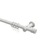 GARDINENSTANGE Platon Estana 480 cm (geteilt in 3 x 160 cm), 1-läufig, 20 mm Ø Weiß - Weiß, Metall (480cm) - INTERDECO