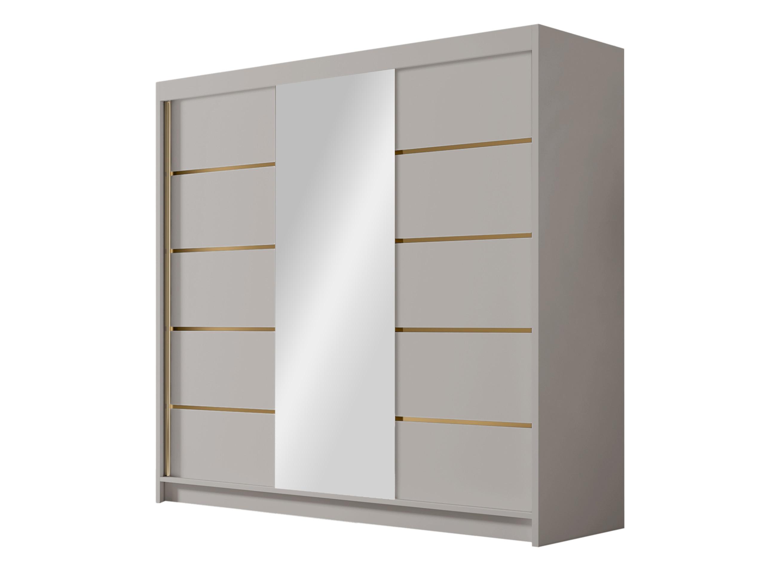 SCHIEBETÜRENSCHRANK Evo VI - Goldfarben/Naturfarben, Holzwerkstoff/Metall (200/215/58cm) - MIRJAN24