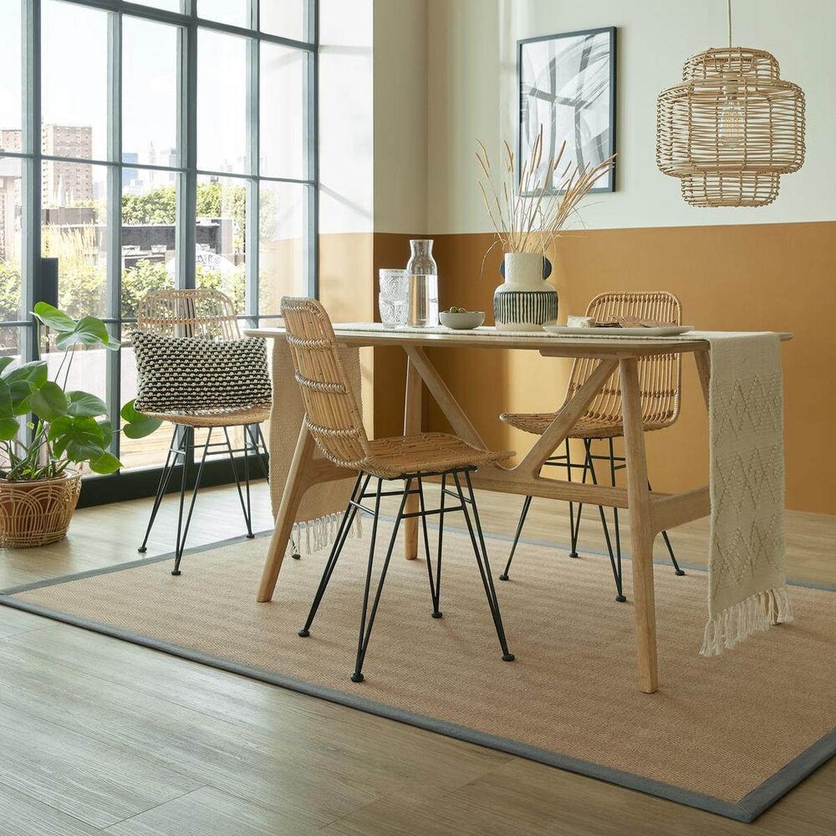 JUTETEPPICH TRENT, geometrisch, Grau, 120 x 170 cm - Naturfarben/Grau, Textil (120/170cm) - KADIMA DESIGN