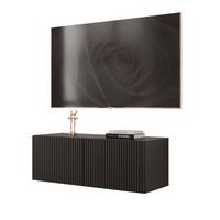TV-LOWBOARD ANGEL Schwarz hängend mit LED-Beleuchtung 100 cm - Schwarz, Holzwerkstoff (100/36/40cm) - Idohome